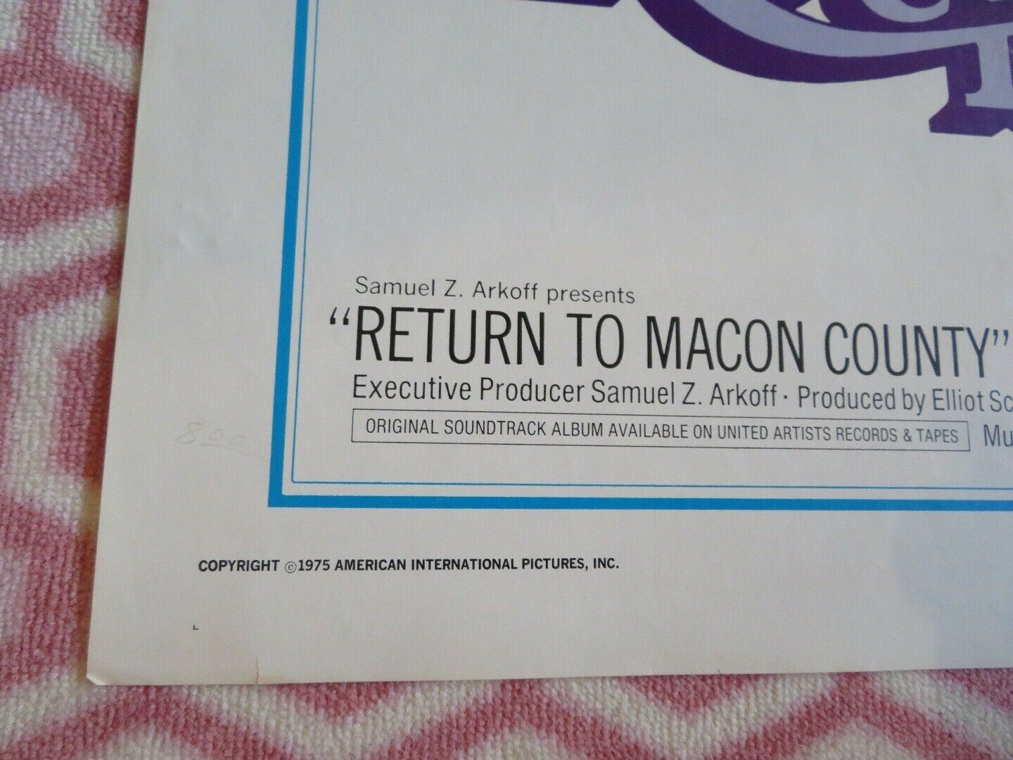 RETURN TO MACON COUNTRY US ONE SHEET POSTER NICK NOLTE DON JOHNSON 1975