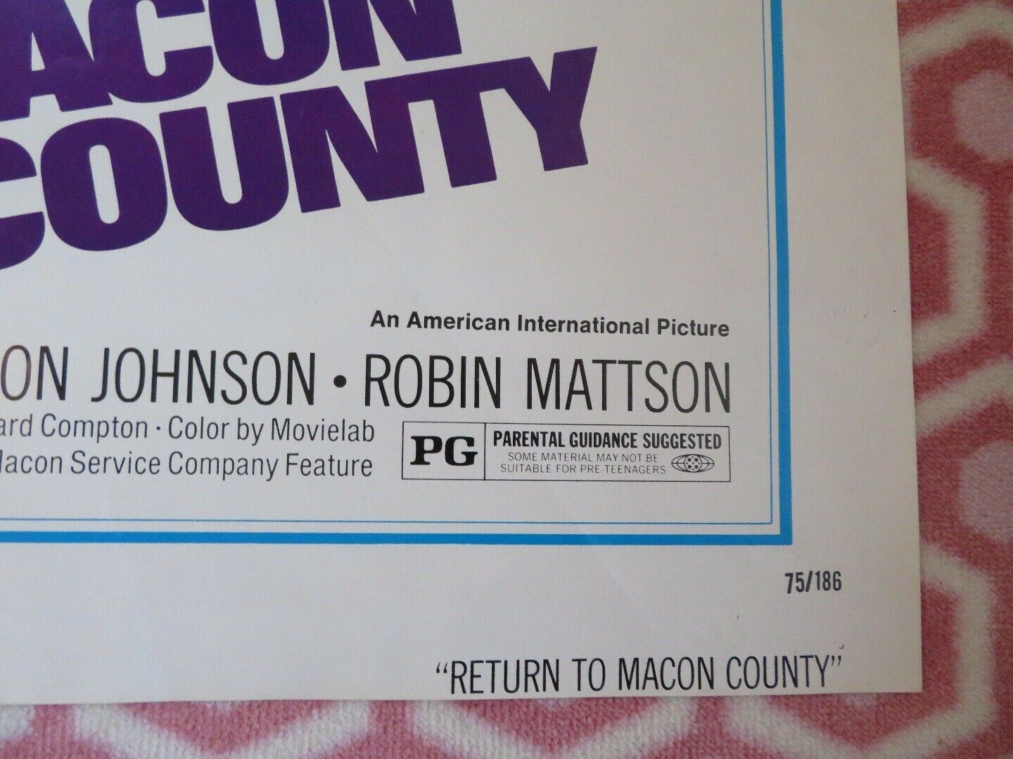 RETURN TO MACON COUNTRY US ONE SHEET POSTER NICK NOLTE DON JOHNSON 1975