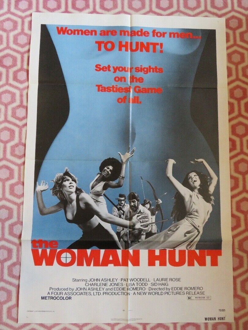 WOMAN HUNT US ONE SHEET POSTER SID HAIG JOHN ASHLEY PAT WOODELL 1972