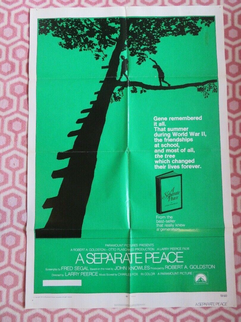 A SEPARATE PEACE US ONE SHEET POSTER JOHN KNOWLES 1972