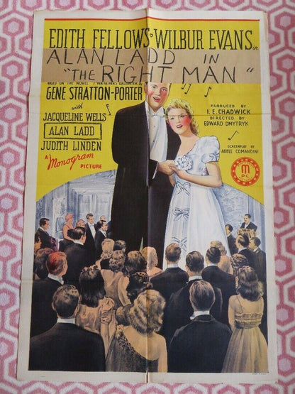 RIGHT MAN / Her First Romance US ONE SHEET POSTER ALAN LADD 1940