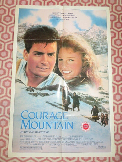 COURAGE MOUNTAIN US ONE SHEET POSTER CHARLIE SHEEN 1990