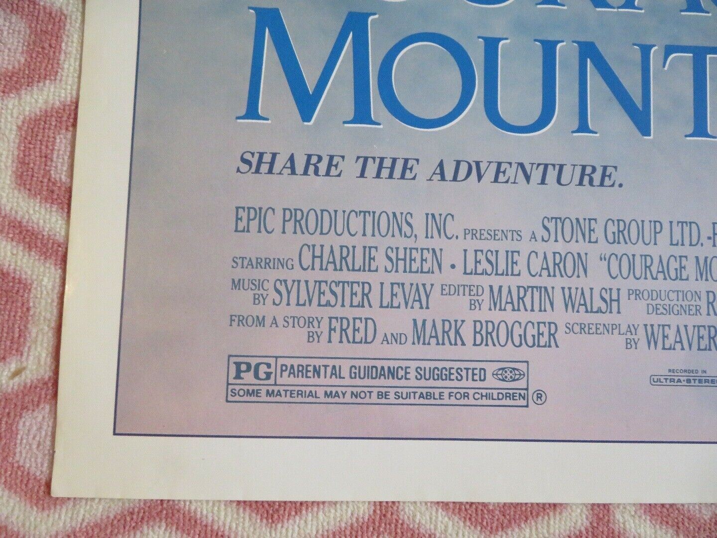 COURAGE MOUNTAIN US ONE SHEET POSTER CHARLIE SHEEN 1990