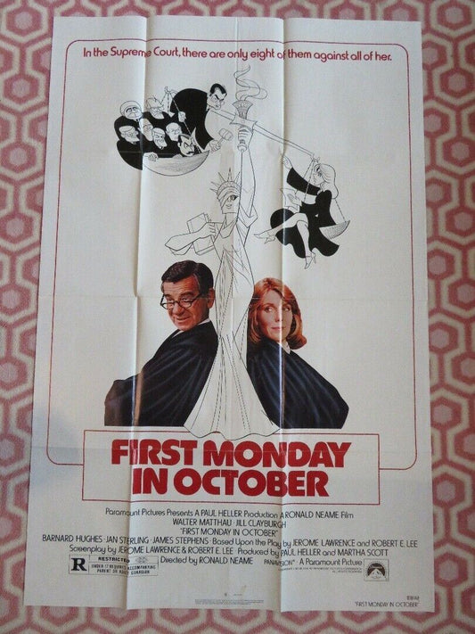 FIRST MONDAY IN OCTOBER US ONE SHEET POSTER WALTER MATTHAU JILL CLAYBURG 1981