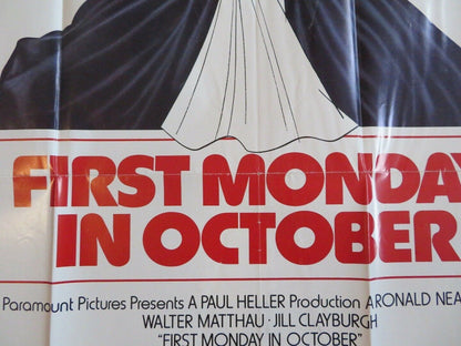 FIRST MONDAY IN OCTOBER US ONE SHEET POSTER WALTER MATTHAU JILL CLAYBURG 1981