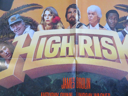 HIGH RISK US ONE SHEET POSTER JAMES BROLIN ANTHONY QUINN 1981