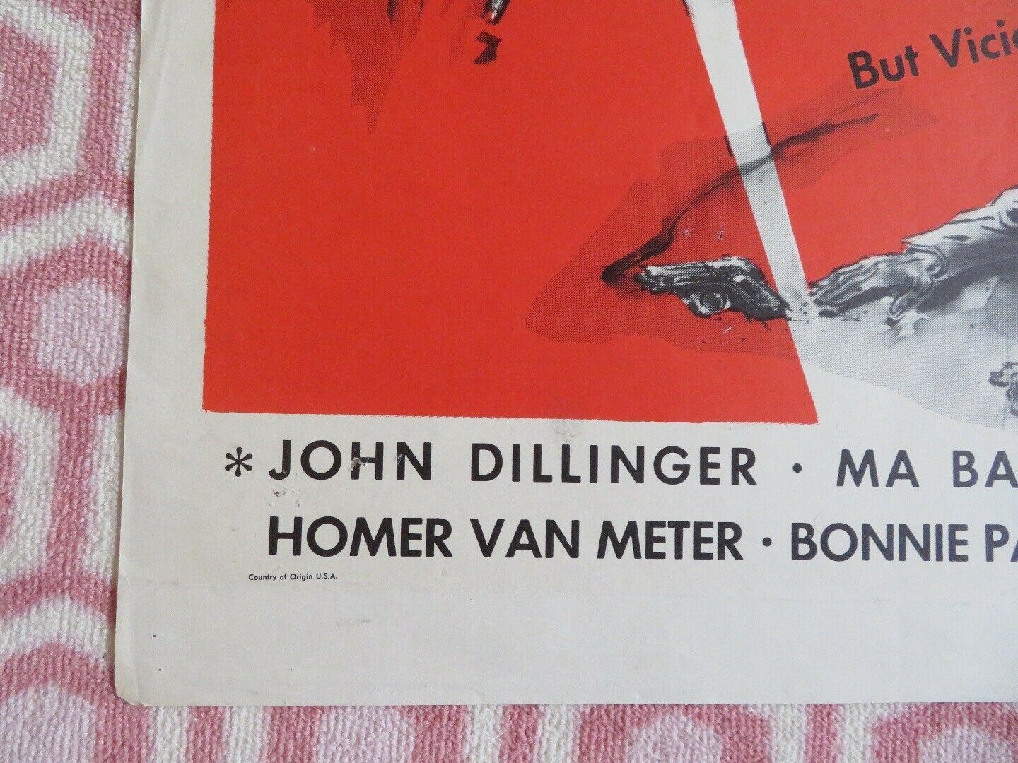 GUNS DON'T ARGUE US ONE SHEET POSTER JOHN DILLINGER MA BARKER 1957