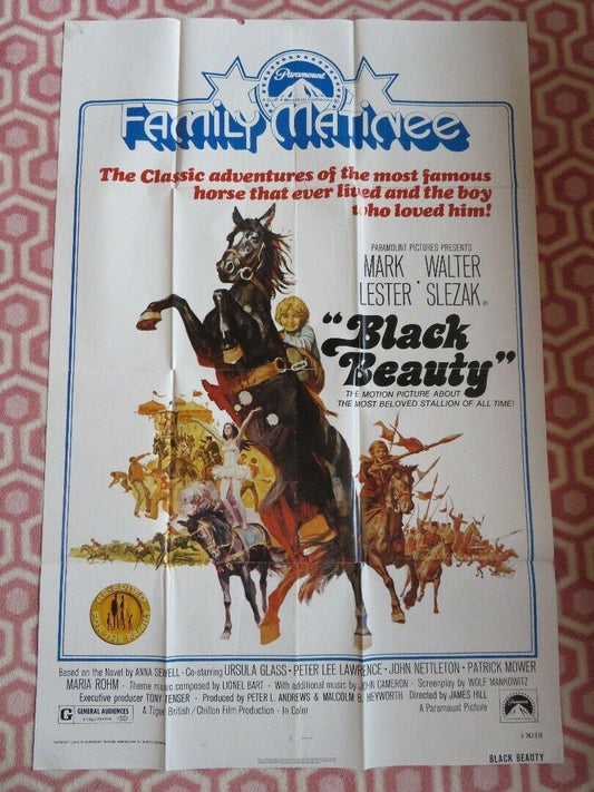 BLACK BEAUTY  US ONE SHEET POSTER MARK LESTER WALTER SLEZAK 1971