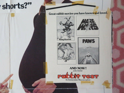 RABBIT TEST US ONE SHEET POSTER JOAN RIVERS BILLY CRYSTAL 1978