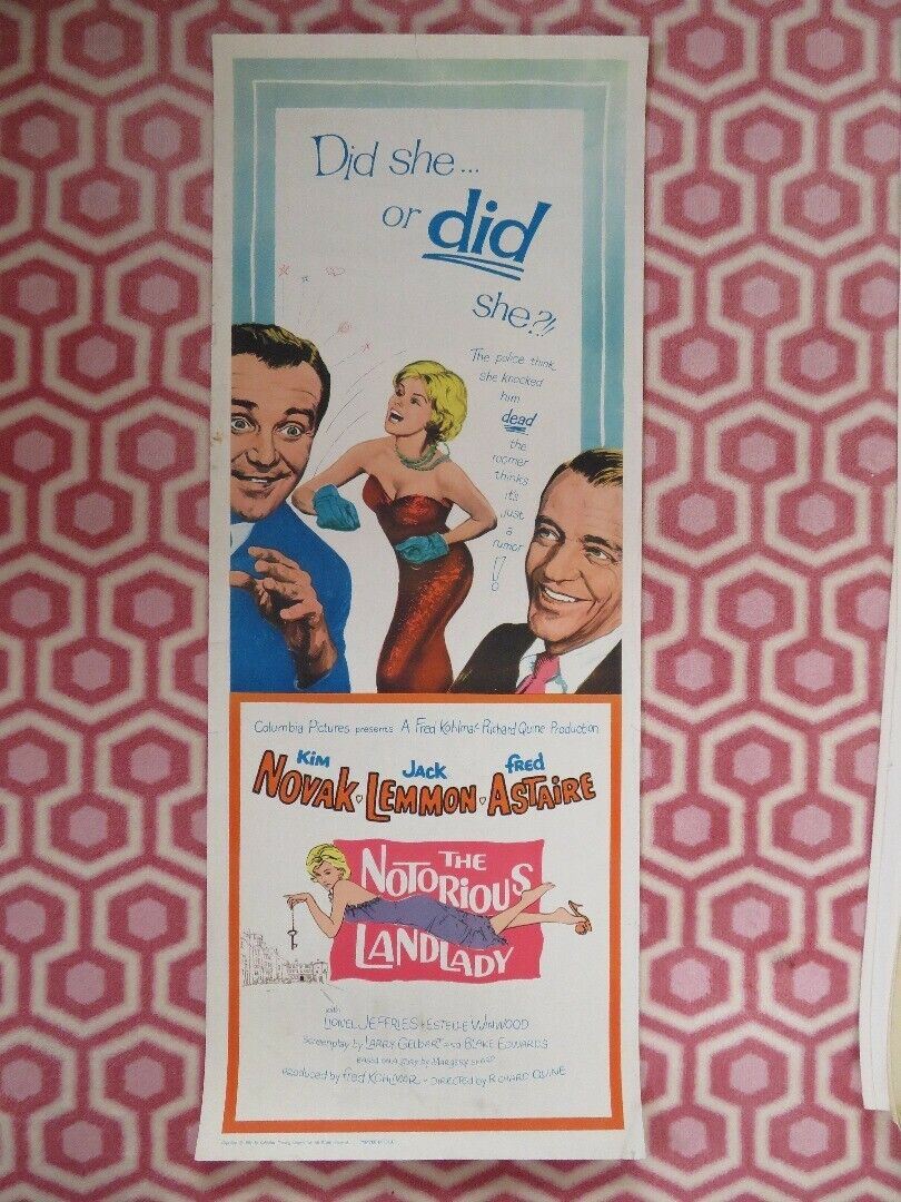 THE NOTORIOUS LANDLADY US INSERT (14"x 36") POSTER KIM NOVAK JACK LEMMON 1961