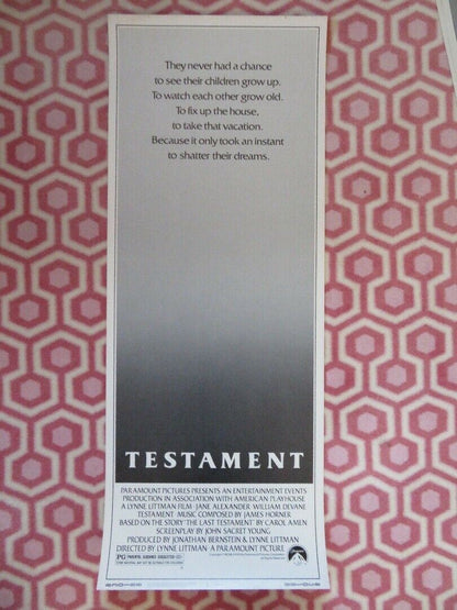 TESTAMENT US INSERT (14"x 36") POSTER JANE ALEXANDER WILLIAM DEVANE 1983