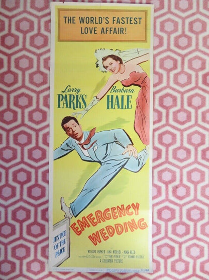 EMERGENCY WEDDING US INSERT (14"x 36") POSTER LARRY PARKS BARBARA HALE 1950