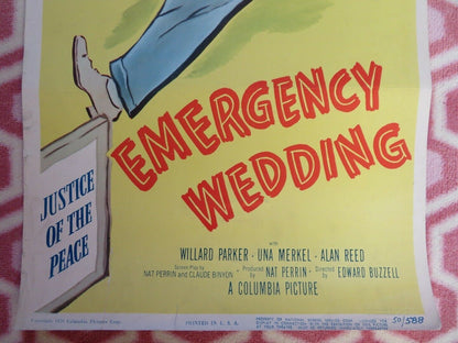 EMERGENCY WEDDING US INSERT (14"x 36") POSTER LARRY PARKS BARBARA HALE 1950