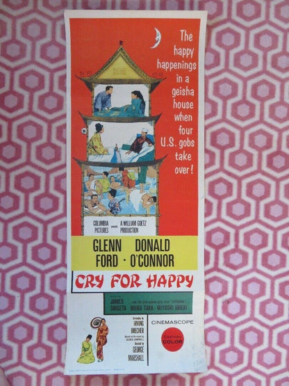 CRY FOR HAPPY US INSERT (14"x 36") POSTER GLENN FORD DONALD O'CONNOR 1960