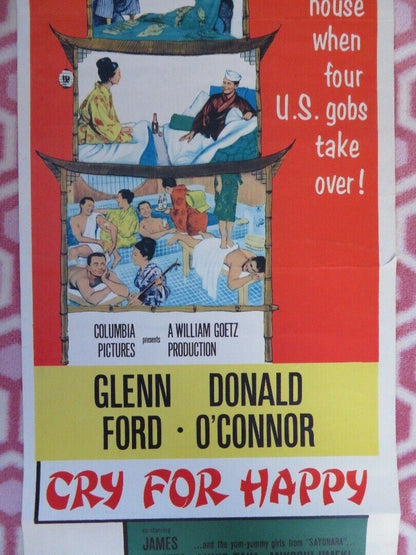 CRY FOR HAPPY US INSERT (14"x 36") POSTER GLENN FORD DONALD O'CONNOR 1960