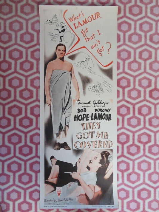 THEY GOT ME COVERED  US INSERT (14"x 36") POSTER BOB HOPE DOROTHY LAMOUR 1951