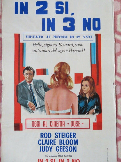 IN 2 SI, IN 3 NO ITALIAN LOCANDINA (27.5"x 13.5") POSTER ROD STEIGER 1969