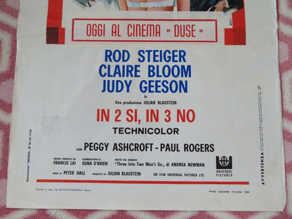 IN 2 SI, IN 3 NO ITALIAN LOCANDINA (27.5"x 13.5") POSTER ROD STEIGER 1969