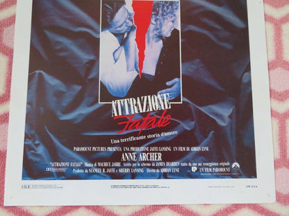 ATTRAZIONE FATALE/ Fatal Attraction ITALIAN LOCANDINA (27.5"x 13") POSTER 1987