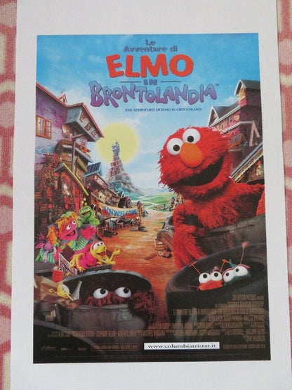 THE ADVENTURES OF ELMO IN GROUCHLAND ITALIAN LOCANDINA (27.5"x 13") POSTER 1999