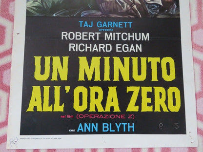 UN MINUTO ALL'ORA ZERO ITALIAN LOCANDINA (27.5"x 13") POSTER ROBERT MITCHUM 1952