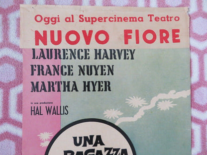 UNA RAGAZZA CHIAMATA ITALIAN LOCANDINA (27.5"x 11.5") POSTER LAURENCE HARVEY '62