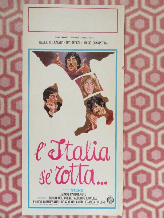 L'ITALIA S'E ROTTA ITALIAN LOCANDINA (27.5"x 13") POSTER DALILA DI LAZZARO 1976