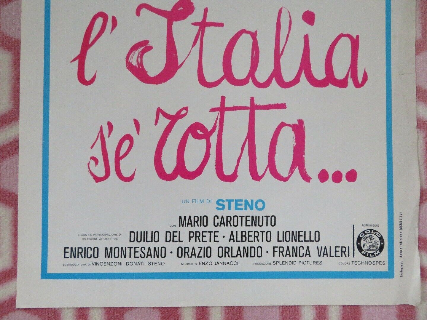 L'ITALIA S'E ROTTA ITALIAN LOCANDINA (27.5"x 13") POSTER DALILA DI LAZZARO 1976