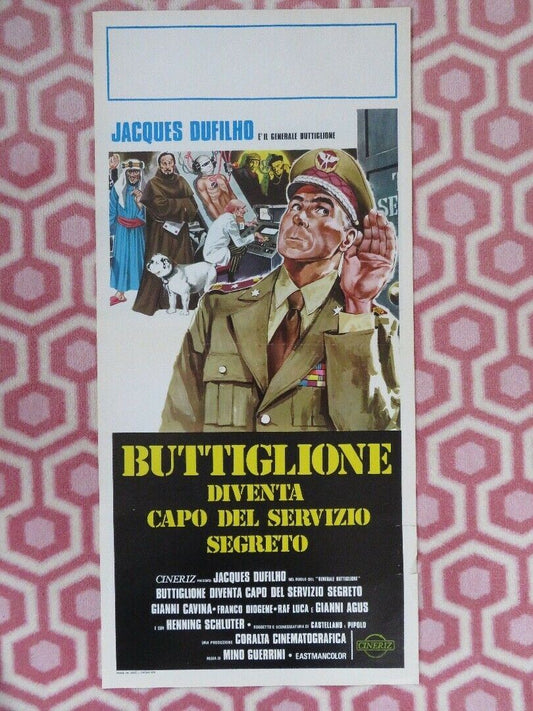 BUTTIGLIONE DIVENTA CAPO DEL SERVIZIO ITALIAN LOCANDINA (27.5"x 13") POSTER 1975