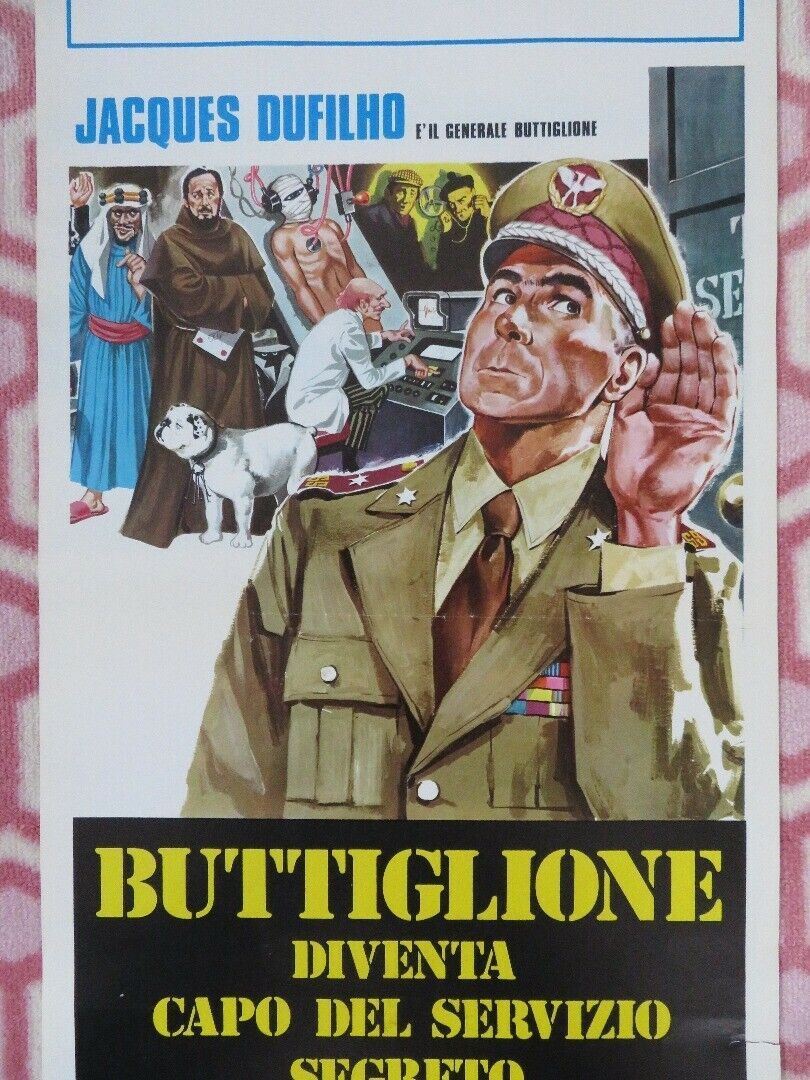 BUTTIGLIONE DIVENTA CAPO DEL SERVIZIO ITALIAN LOCANDINA (27.5"x 13") POSTER 1975