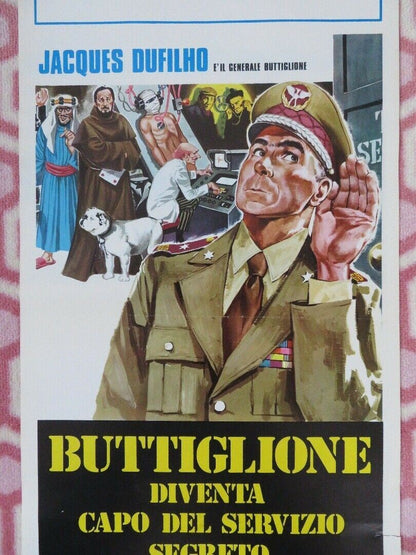 BUTTIGLIONE DIVENTA CAPO DEL SERVIZIO ITALIAN LOCANDINA (27.5"x 13") POSTER 1975