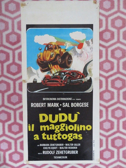 DUDU IL MAGGIOLINO A TUTTOGAS / love bug ITALIAN LOCANDINA (27.5"x 13") POSTER