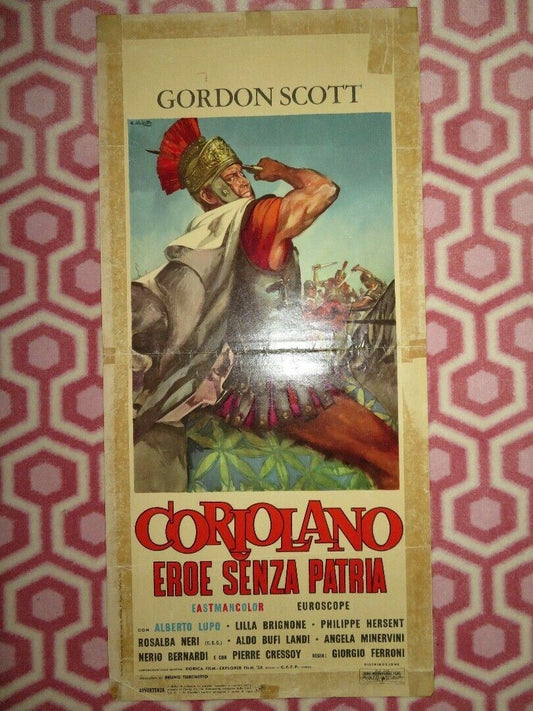 CORIOLANO EROE SENZA PATRIA ITALIAN LOCANDINA (27.5"x 13") POSTER 1964