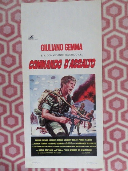 COMMANDO D'ASSALTO/ Operation Leopard ITALIAN LOCANDINA (27.5"x 13") POSTER 1980