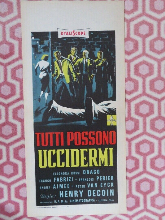 Everybody Wants to Kill Me ITALIAN LOCANDINA (27.5"x 13") POSTER 1957