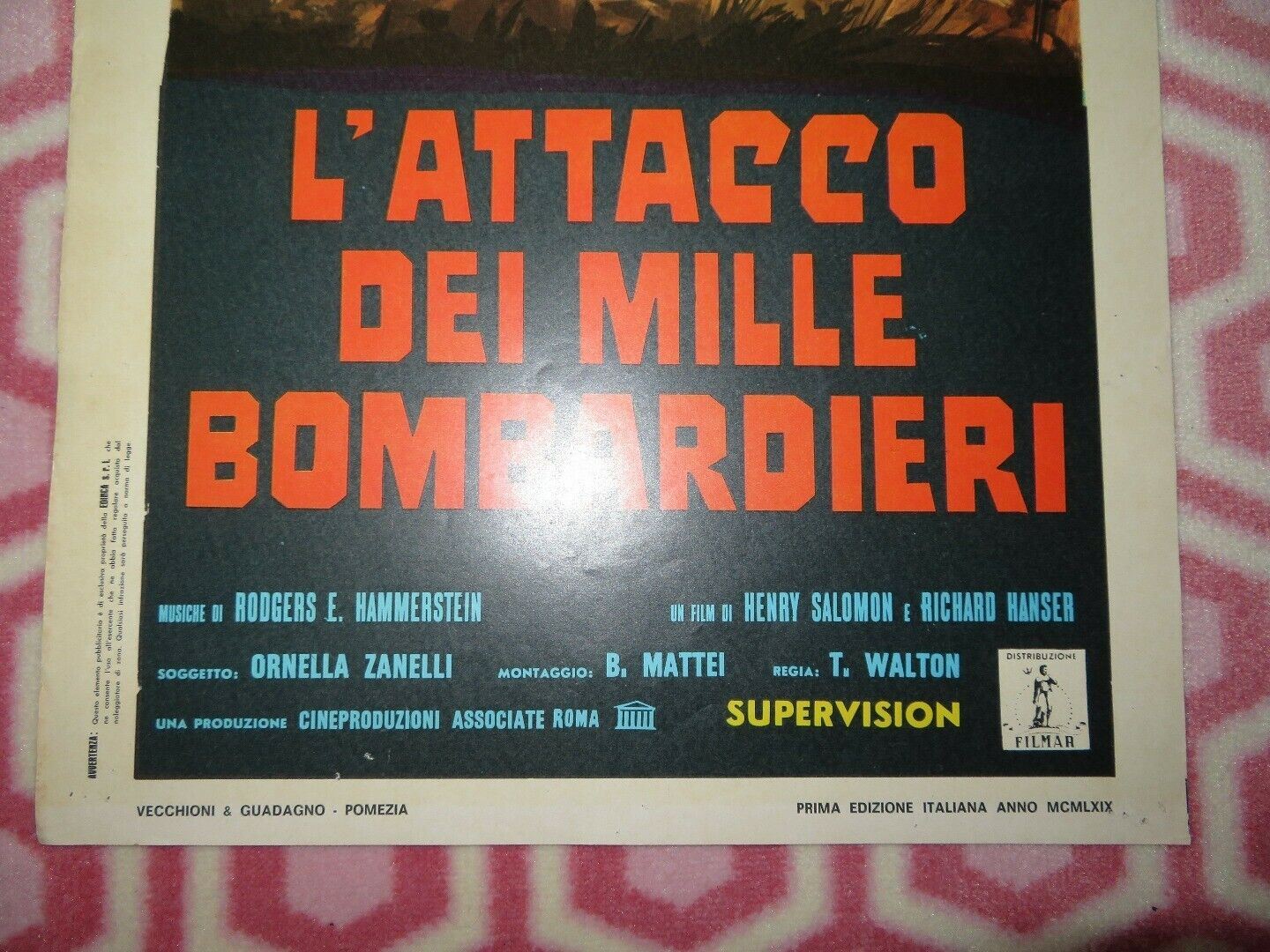 The Attack of 1000 Bombers ITALIAN LOCANDINA (27.5"x 13") POSTER HENRY SALOMOM