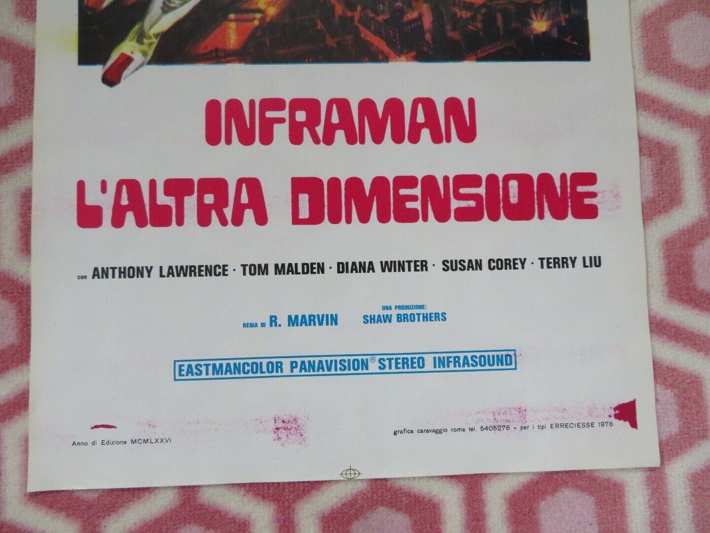 Infra-Man ITALIAN LOCANDINA (27.5"x 13") POSTER SHAW BROTHERS 1976