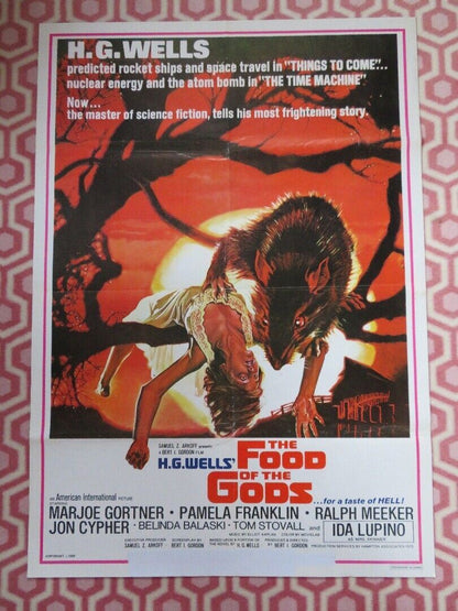 THE FOOD OF THE GODS LEBANESE (39"X 27.5") ROLLED POSTER H.G.WELLS  1976