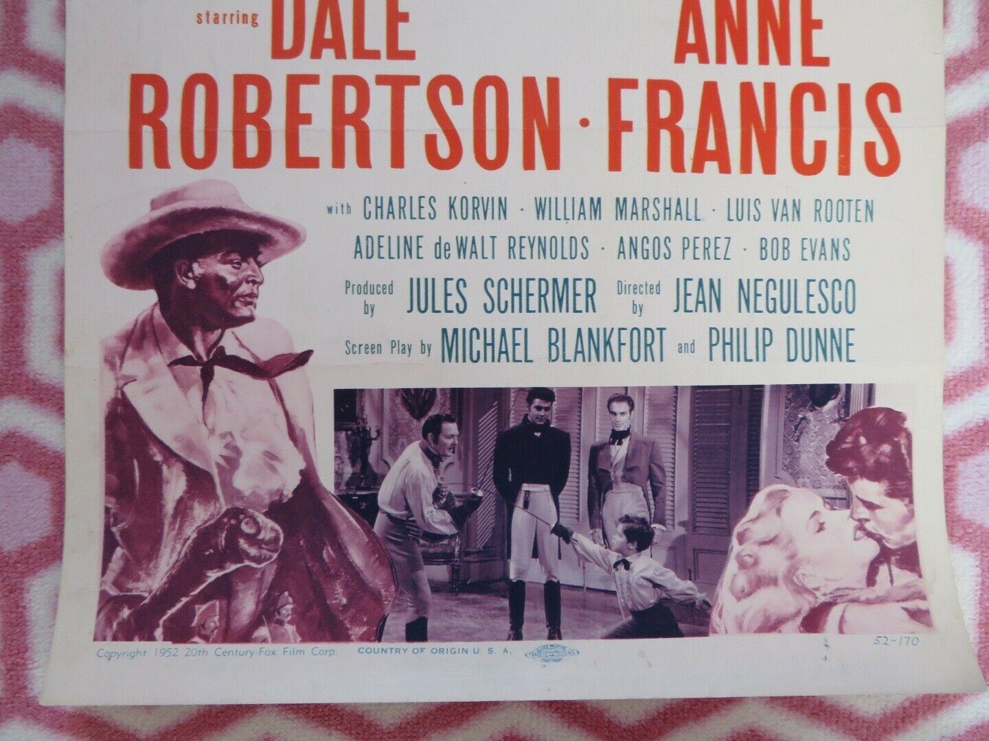 LYDIA BAILEY US INSERT (14"x 36") POSTER DALE ROBERTSON ANNE FRANCIS 1952