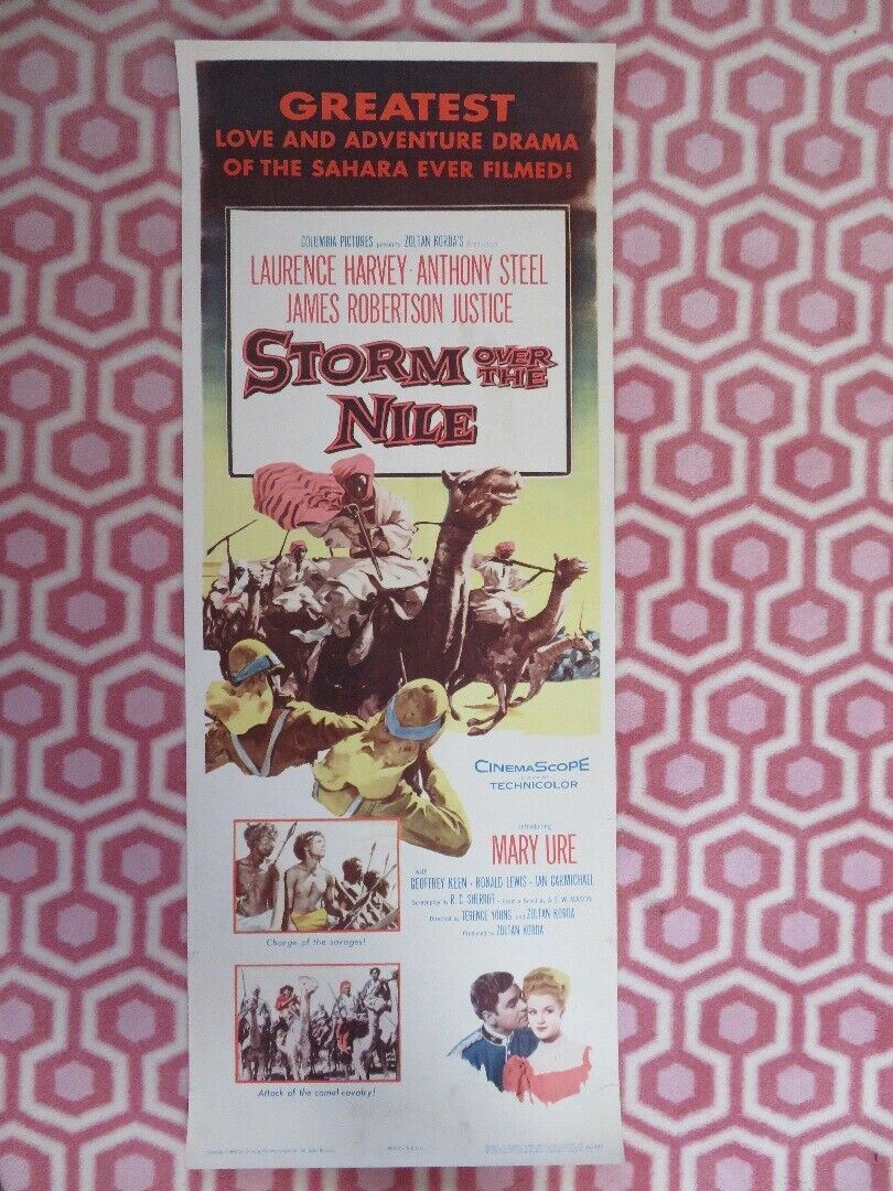 STORM OVER THE NILE US INSERT (14"x 36") POSTER LAURENCE H ANTHONY STEEL 1956