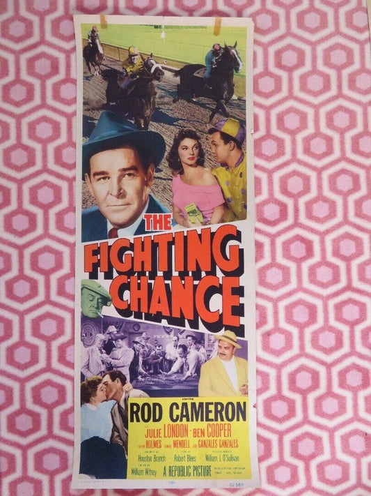 THE FIGHTING CHANCE US INSERT (14"x 36") POSTER ROD CAMERON JULIE LONDON 1955