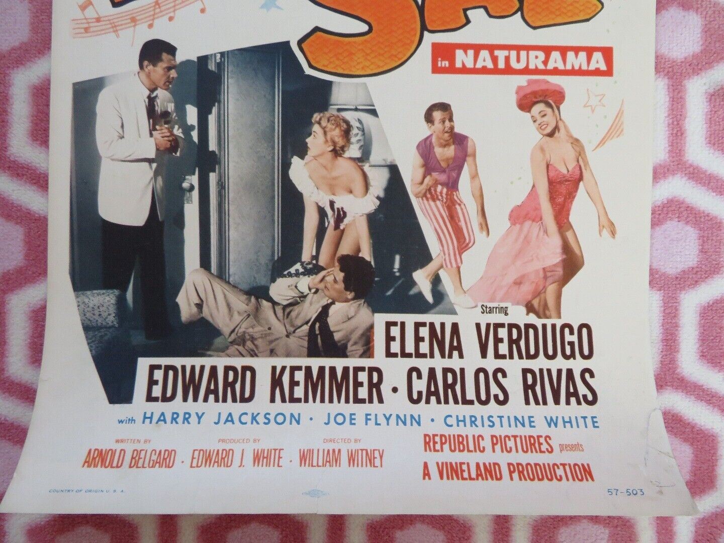 PANAMA SAL US INSERT (14"x 36") POSTER ELENA VERDUGO EDWARD KEMMER 1957