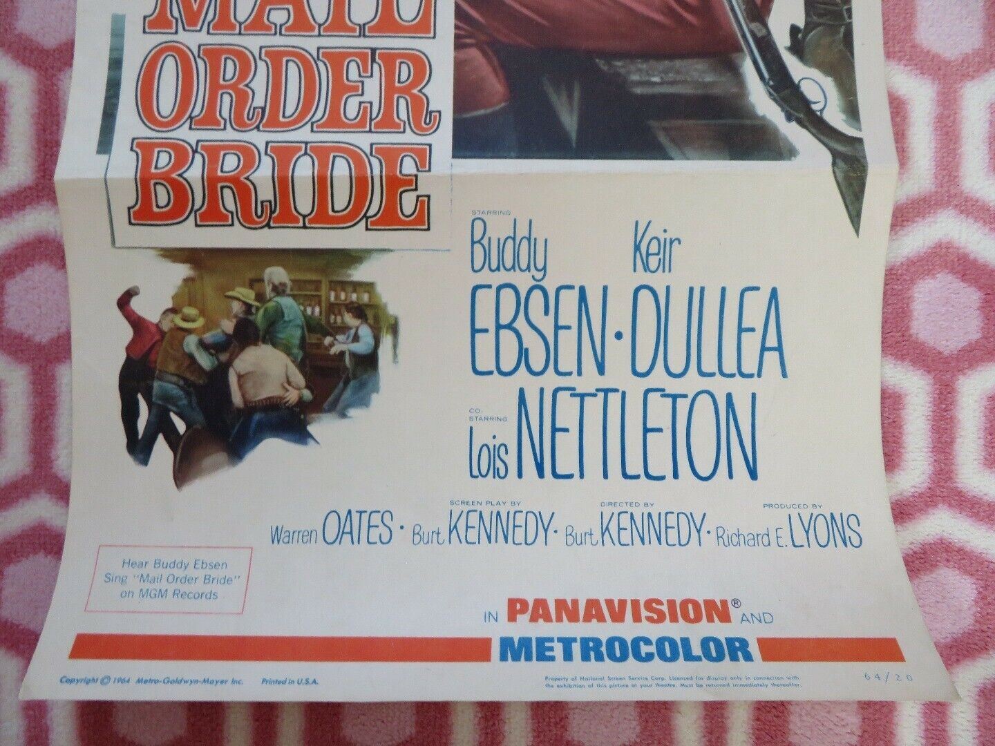 MAIL ORDER BRIDE  US INSERT (14"x 36") POSTER BUDDY EBSEN KEIR DULLEA  1964