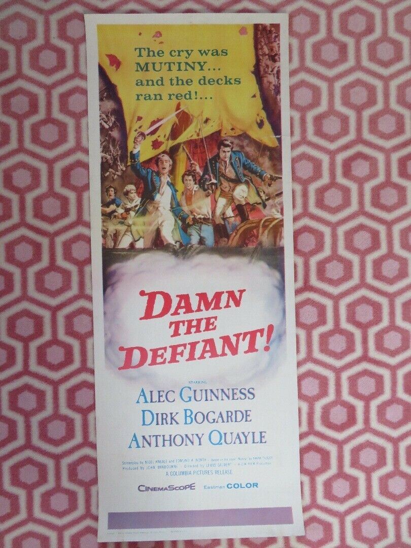 DAMN THE DEFIANT!  US INSERT (14"x 36") POSTER ALEC GUINNESS DIRK BOGARDE 1962