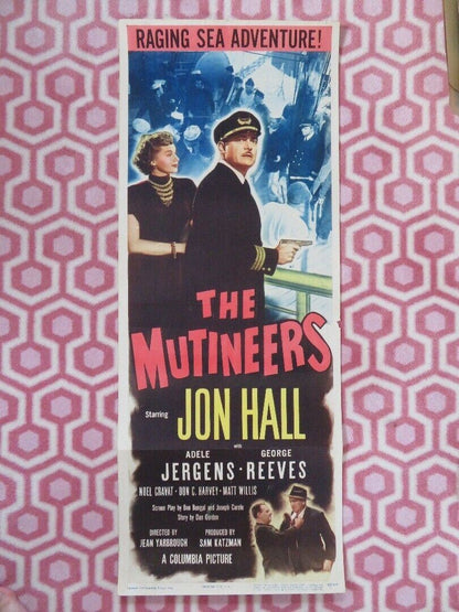 THE MUTINEERS  US INSERT (14"x 36") POSTER JON HALL ADELE JERGENS 1949