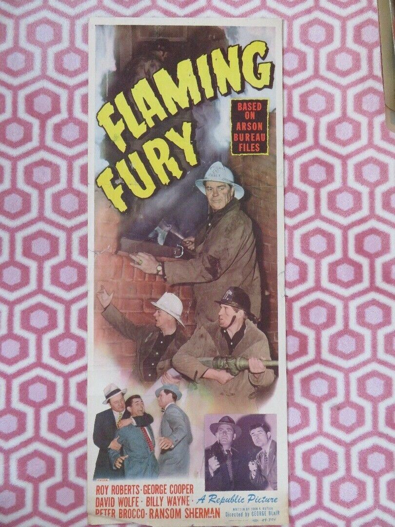 FLAMING FURY US INSERT (14"x 36") POSTER ROY ROBERTS GEORGE COOPER 1949