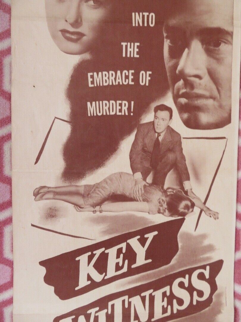 KEY WITNESS US INSERT (14"x 36") POSTER JOHN BEAL TRUDY MARSHALL 1947