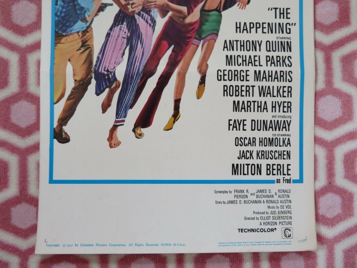 THE HAPPENING  US INSERT (14"x 36") POSTER ANTHONY QUINN MICHAEL PARKS 1967