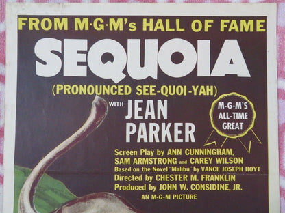 SEQUOIA  US INSERT (14"x 36") POSTER JEAN PARKER 1934 R53/260