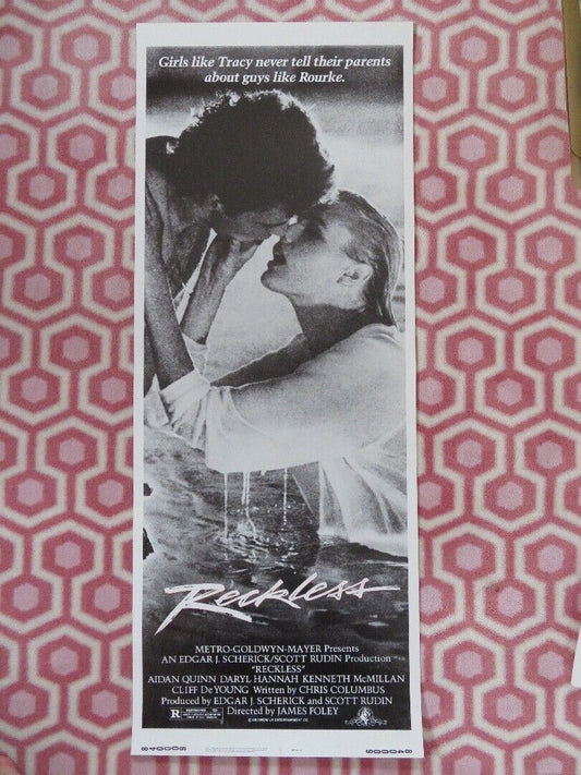 RECKLESS US INSERT (14"x 36") POSTER AIDAN QUINN DARYL HANNAH 1984